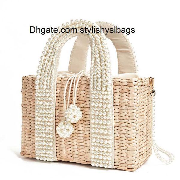 

evening bags new women's handbag with pearl ladies hand bags straw basket large tote crossbody messenger bag for womens handbags and pu