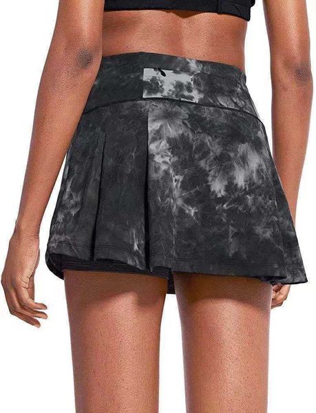 

ladies short skirt new designer europe and the united states high waist sports skirt pleated mini skirt double three pockets three points la, Black