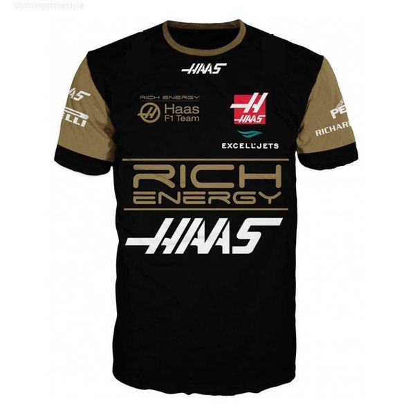 

men's t-shirts summer 2023 f1 haas team casual sports plus breathable crewneck short sleeve outdoor extreme t-shirt, White;black