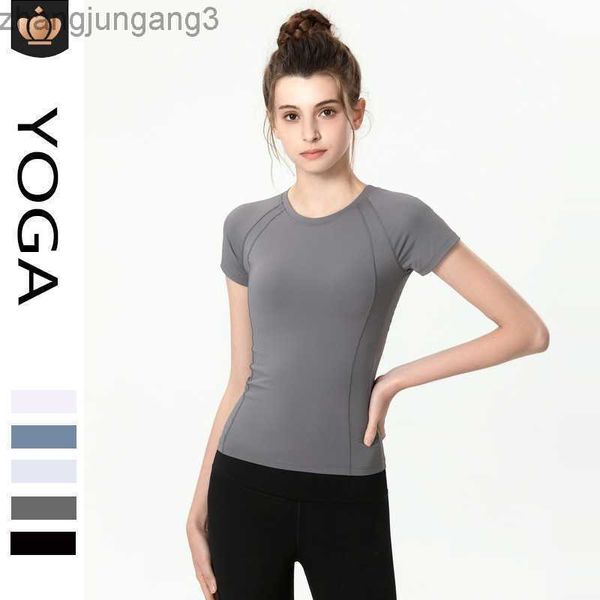 

desginer alo yoga t shirt t-shirt summer women's sweatshirt solid sport casual running quick dry short sleeve women, White