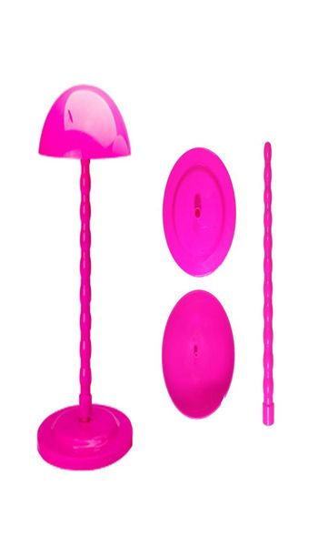 

old street 2piece portable wig hat cap durable plastic folding display holder stand tool8454075, White