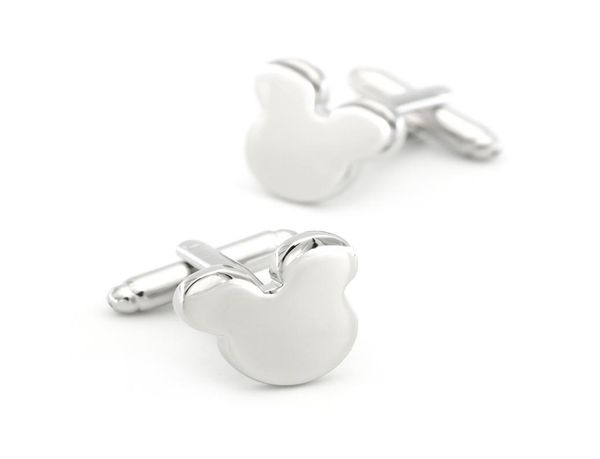

men039s cartoon mouse cuff link copper material silver color 1pair8057232