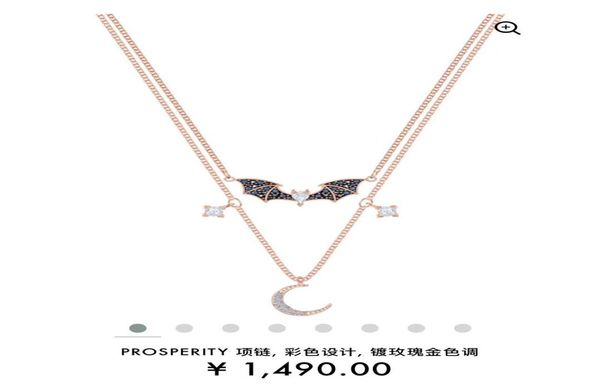 

2020 new fashion ladies travel party charm necklace bat moon necklace 38v3 cfqe3081430, Silver