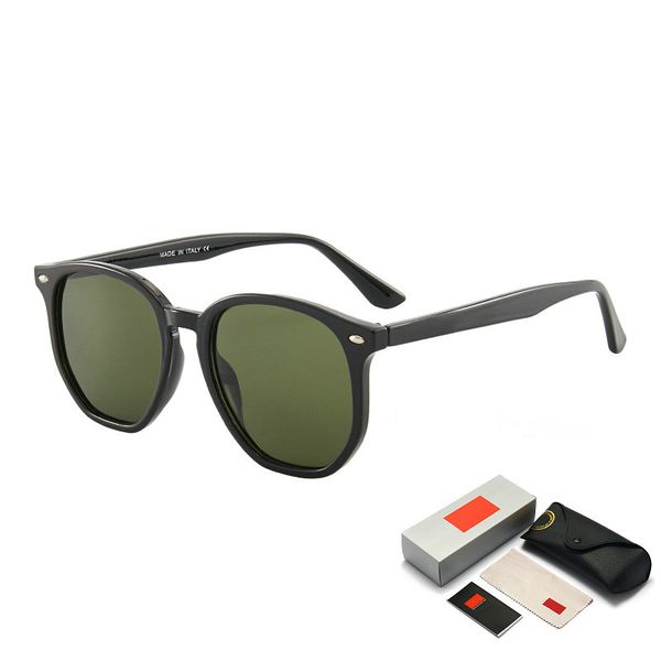 

men women raysbans sunglasses classic brand retro sun glasses luxury designer eyewear 4306 tortoise frame green lens ray glasses with box ca, White;black