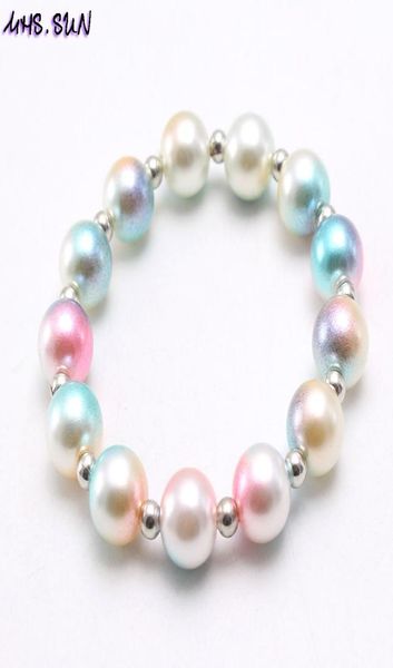 

fashion rainbow beaded bracelets strands for kids girls colorful acrylic bead bracelet children cartoon party jewelry gifts3793944, Black