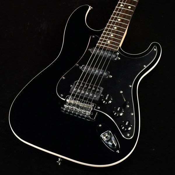 

aerodyne ii st hss black electric guitar customize(ebony fretboard with inlays on the side, and the sss single coil pickup setup)