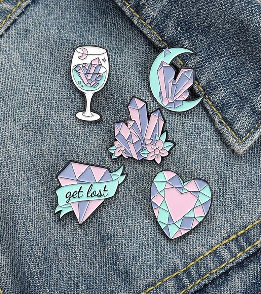 

enamel pins custom moon heart wine glass brooch lapel badge bag cartoon jewelry gift for kids friends6904024, Gray