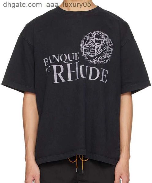 

designer fashion clothing tees hip hop tshirts rhude men's simple printing popular summer women's loose couple pure cotton half sl, White;black