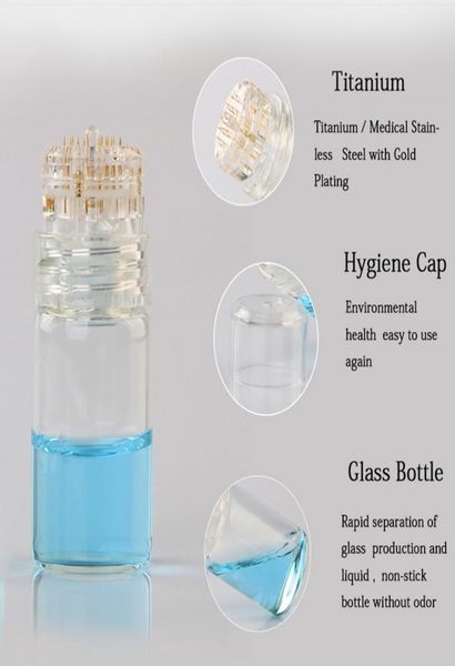 

automatic hydra needle 20 pin bottle aqua micro channel mesotherapy gold needle fine touch system derma stamp skin care ce5093232