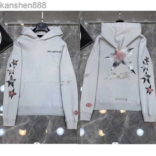 

men's hoodies sweatshirts mens loose hearts hoodie ch brand designer horseshoe sanskrit print zipper jacket fashion pullover hooded chr, Black