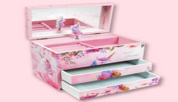 

children jewelry box korean princess small ear stud storage box4574036, Black;white