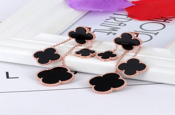 

fashionfourleaf grass ear nail s925 sterling silver plated 18k fashion four flowers irregular earrings4028643