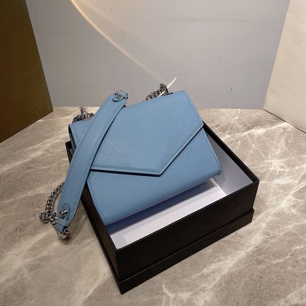 

designer bag lady prad shoulder classic triangle logo plain chains leather women purse luxury cross pattern handbag working flap handle cros