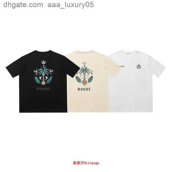 

designer fashion clothing tees tshirts small trendy rhude hawaiian style short sleeve american vintage high street loose casual pure cotton, White;black