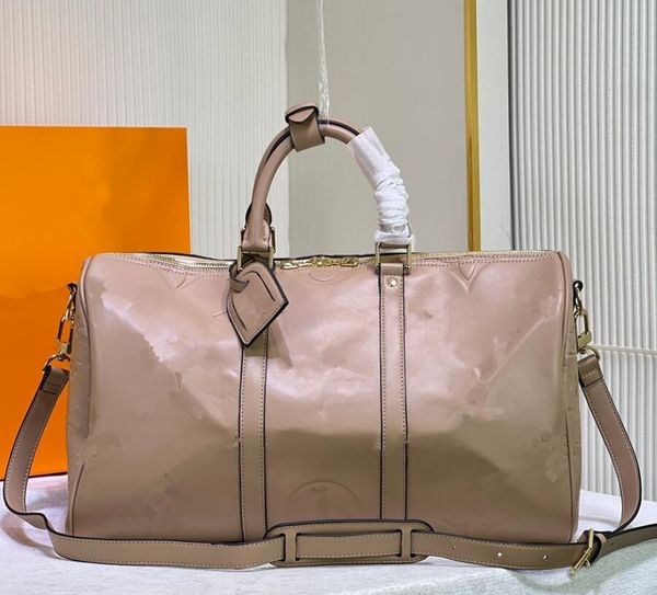 

luxury brand travel bag designer cowhide black embossed large flower travel bag large luggage bag duffel bags men fitness yoga bag totes wom