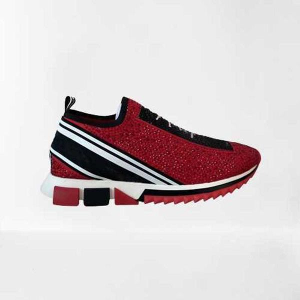 

fashion designer sneakers rhinestones crystals mens slip-on sneaker stretch mesh black white red glitter runner flat trainers no442, Black;pink