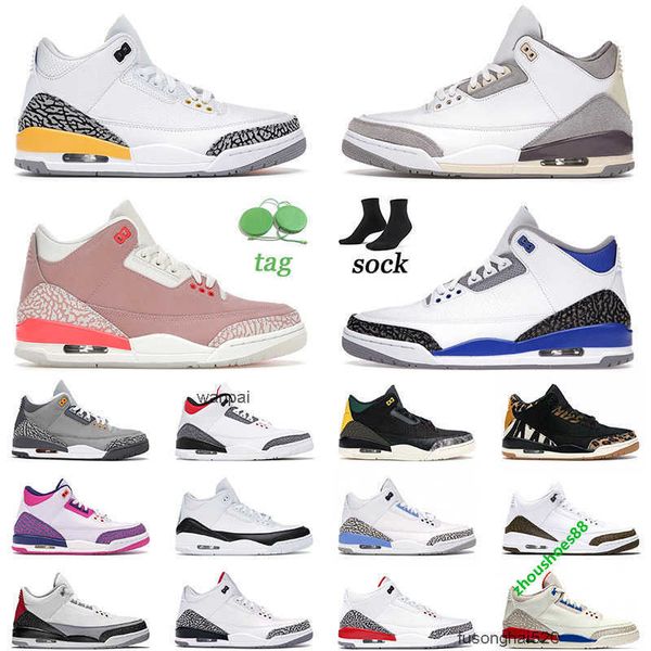 

quality 2023 air jorden 3 3s iii basketball shoes medium grey laser orange rust pink racer blue knicks rivals unc black cement jorden