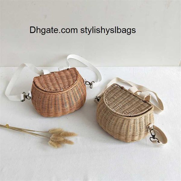 

school bags small big back basket children bicycle basket handmade tattan bag basket kid's backpack