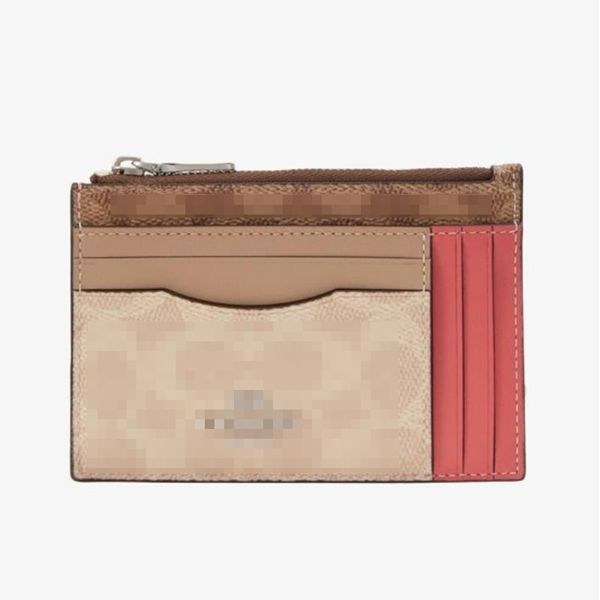 

f89484 card holder zipper portable and stylish storage wallet, Red;black