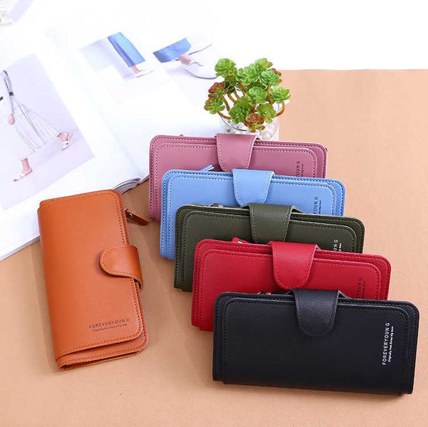 

new long women's money fashion bag buckle zero purse soft card mobile phone bag