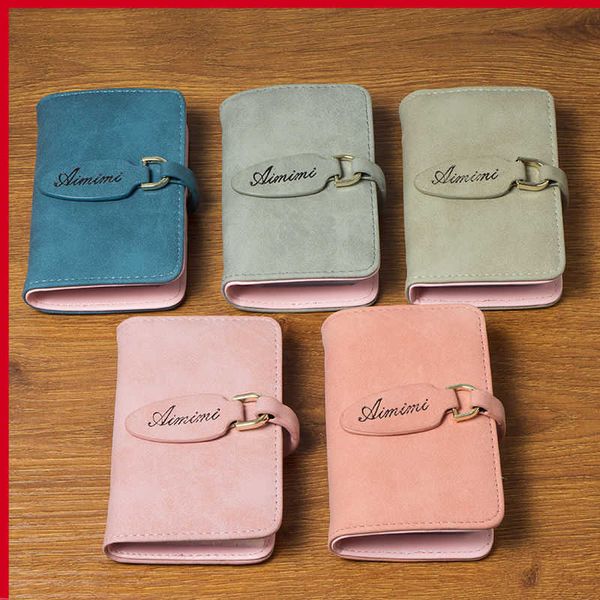 

stylish and exquisite small purse korean multifunctional card bag women's anti-theft brush anti degaussing large capacity ins moisture, Brown;gray