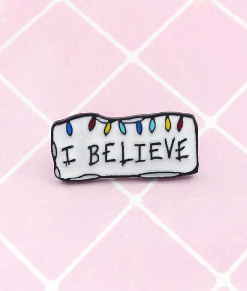 

decoration i believe white special personality enamel tide new brooch creative cartoon lapel denim badge pins6326139, Gray
