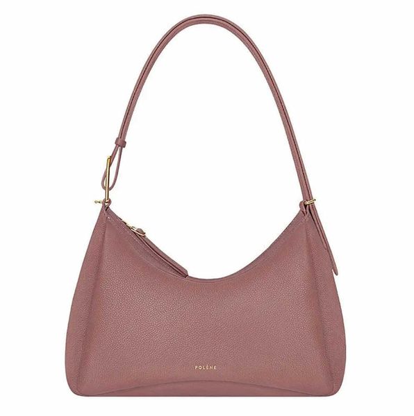 

underarm polene umi shoulder bag full-grain textured leather designer women crossbody pvd plated stainless steel buckle premium touch bag
