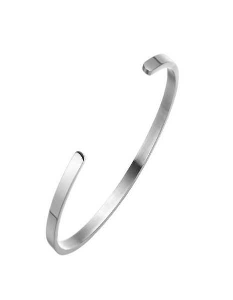 

cshaped opening smooth titanium steel bracelet fashion opening bracelet jewelry whole4202885, Black