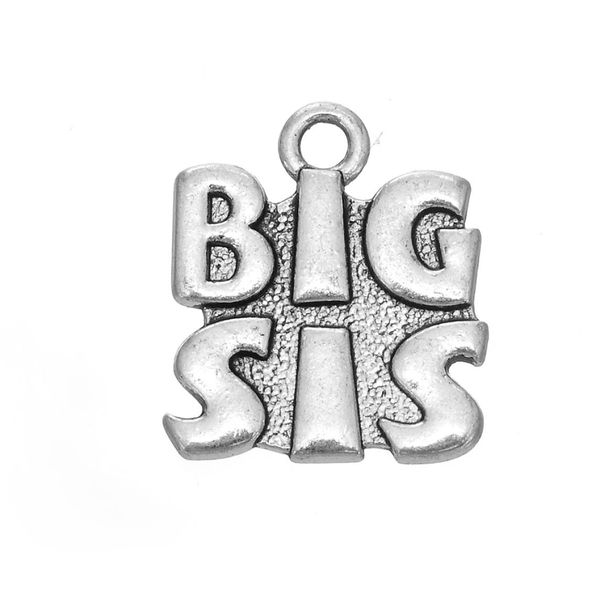 

new fashion alloy silver lettering quotsisterquot series bangle charms diy accessories for bracelet necklace jewelry 50pcsl9730687, Bronze;silver