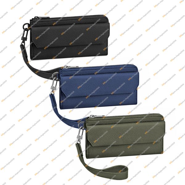 

men fashion casual designer luxury zippyt wallet key pouch coin purse credit card holder mirror quality m69831 business, Red;blue