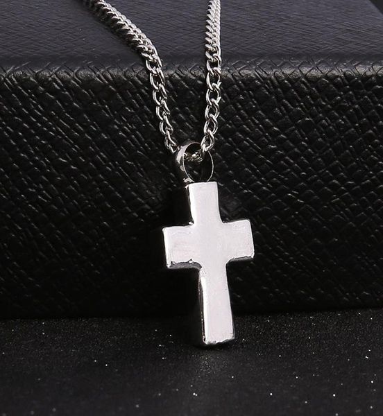 

cremation jewelry stainless steel waterproof retro cross heart urn pendant necklace memorial ash keepsake1226719, Silver