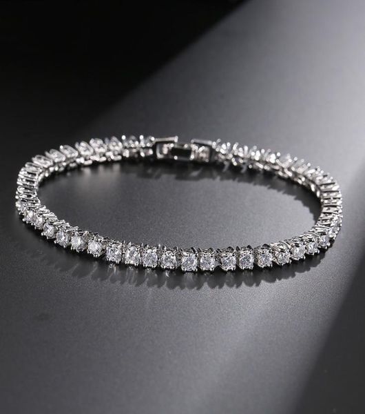 

gold silver color 3mm cubic zirconia 18cm tennis bangle bracelet for women wedding fashion luxury christmas gift jewelry s47761997260, Golden;silver