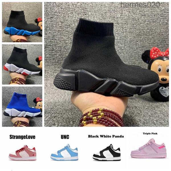 

kids shoes girl boy slip on shoes sock boot shoe kids running sport sneakers fashion soccer boots size eur 24-35, Black