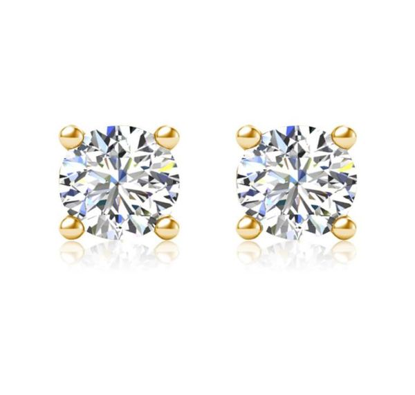 

stud 03050612ct moissanite earrings for women 925 sterling silver 14k gold plated diamond fine jewelry7569941, Golden;silver
