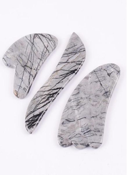 

face gua sha board natural picasso jasper jade gua sha scraping massage tool spa acupuncture healing massage body face skin care t5798109