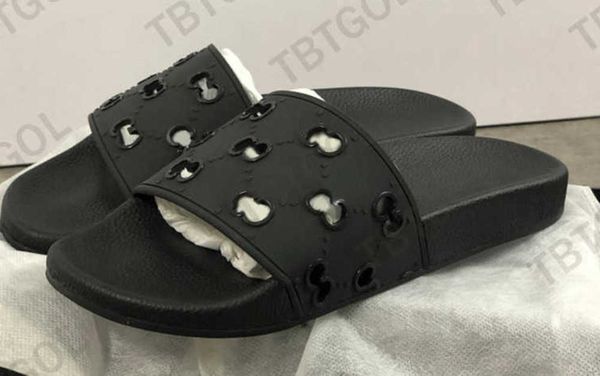 

designer sandalsmen women rubber hollow out slide sandal black white slipper summer beach flat slides fashion girl print flip flops slipper