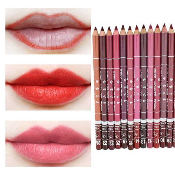 

28 colors waterproof lip liner pencil lipliner contour matte lipstick pen long lasting retro red color9549976