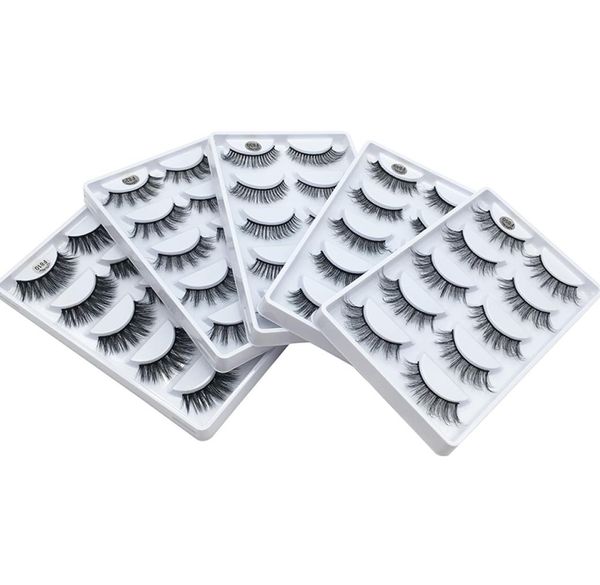 

brand new natural long thick 3d mink hair lashes handmade reusable false eyelashes makeup for women 5 pairs pack dhl fake la5082163