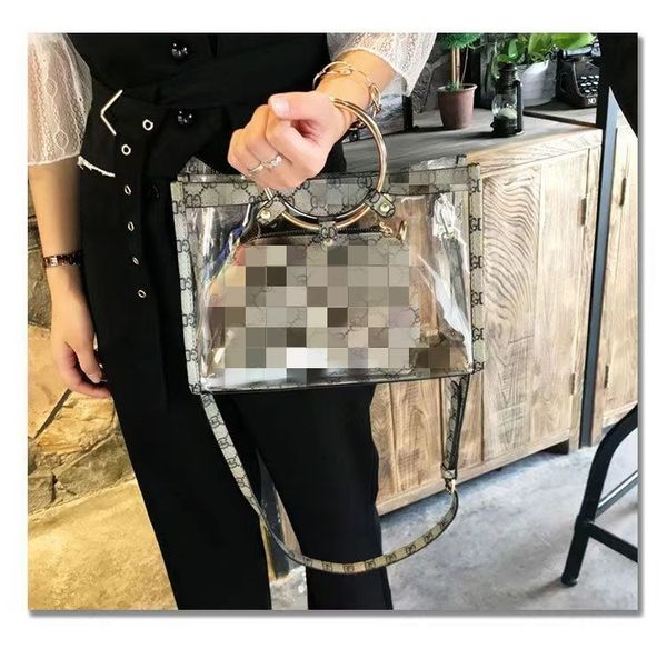 

summer senior sense transparent bag 2023 new korean version of fashion all-in-one ring buckle handbag shoulder bag crossbody bag