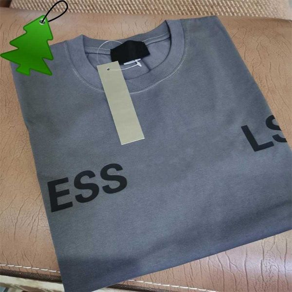 

advanced version ess print t shirt men women 100% cotton round neck rubber letter designer graphic excellent quality clothing short sleeve s, White;black
