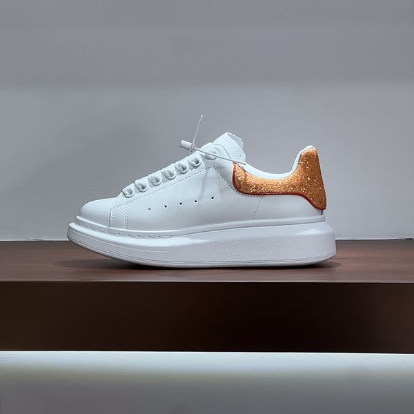 

shiny rear tail small white shoes leather breathable 2023 new luxury designer mens shoes board shoes sports casual womens shoes couple shoes, Black