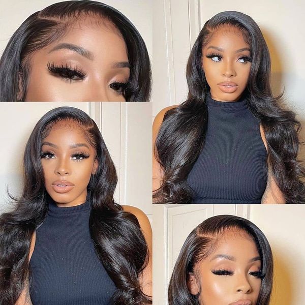 

hd lace frontal wigs transparent 13x4 lace human hair wigs for black women 30 inch brazilian bob 13x4 body wave lace front wig, Black;brown