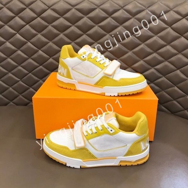 

2023 designer flat sneaker trainer casual shoes denim canvas leather white letter overlays fashion platform mens womens low sneakers 39-45, Black