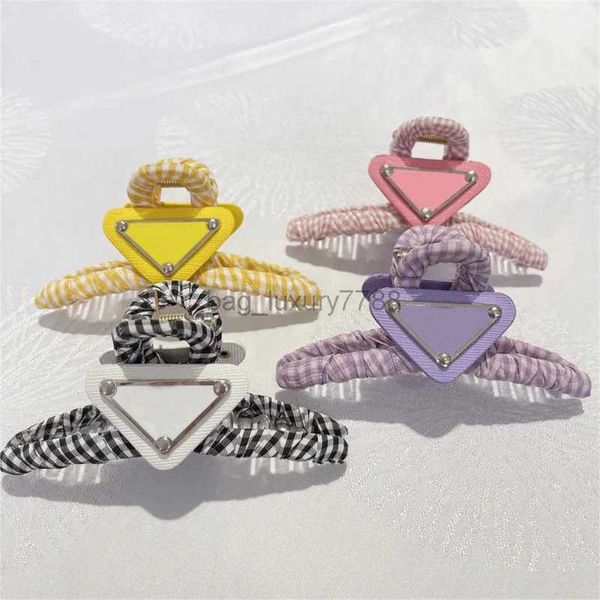 

fashion women grab clamp designer headwear luxury girl casual hair clips letter plaid barrettes classic daily hair accessorie gift