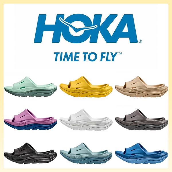 

hoka one one ora recovery slide 3 hokas slippers designer beach sandal yellow summer slides for men and women, Black