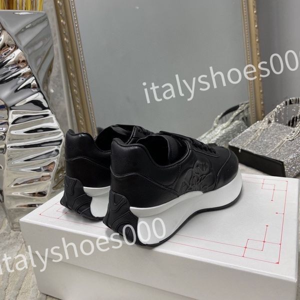 

2023 casual shoes women travel leather lace-up sneaker cowhide fashion lady flat designer running trainers woman shoe size 35-41, Black