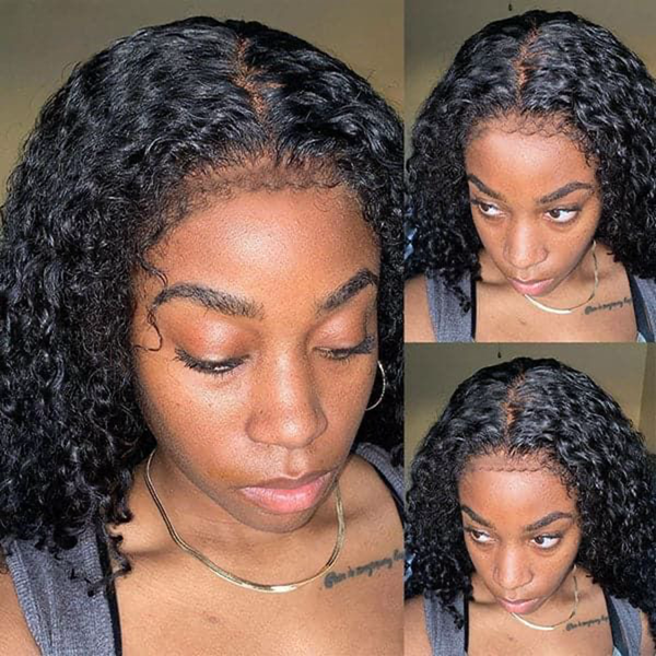 

13x6 curly human hair wig glueless 13x4 hd transparent lace front wigs for women 30 28 inch deep wave frontal wig, Black;brown