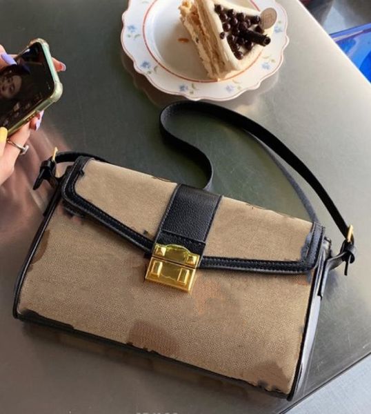 

spring summer women's single shoulder crossbody bag small square bag alphabet jacquard retro luxury design european style