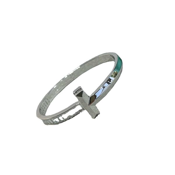 

premium v-gold material new cnc precision carving tiffay wide square diamond bracelet high grade double t female 7vir, Black