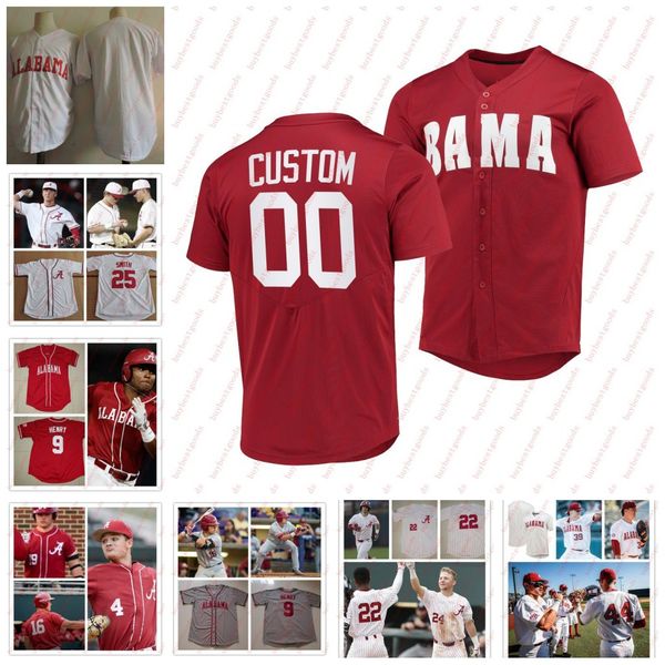 

custom alabama crimson tide baseball jersey 44 zane denton 10 jim jarvis 18 drew williamson 3 dominic tamez andrew pinckney tommy seidl jers, Blue;black